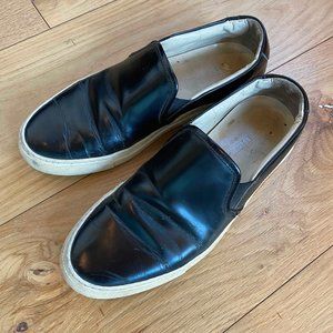 Common Projects black leather slip-on sneakers